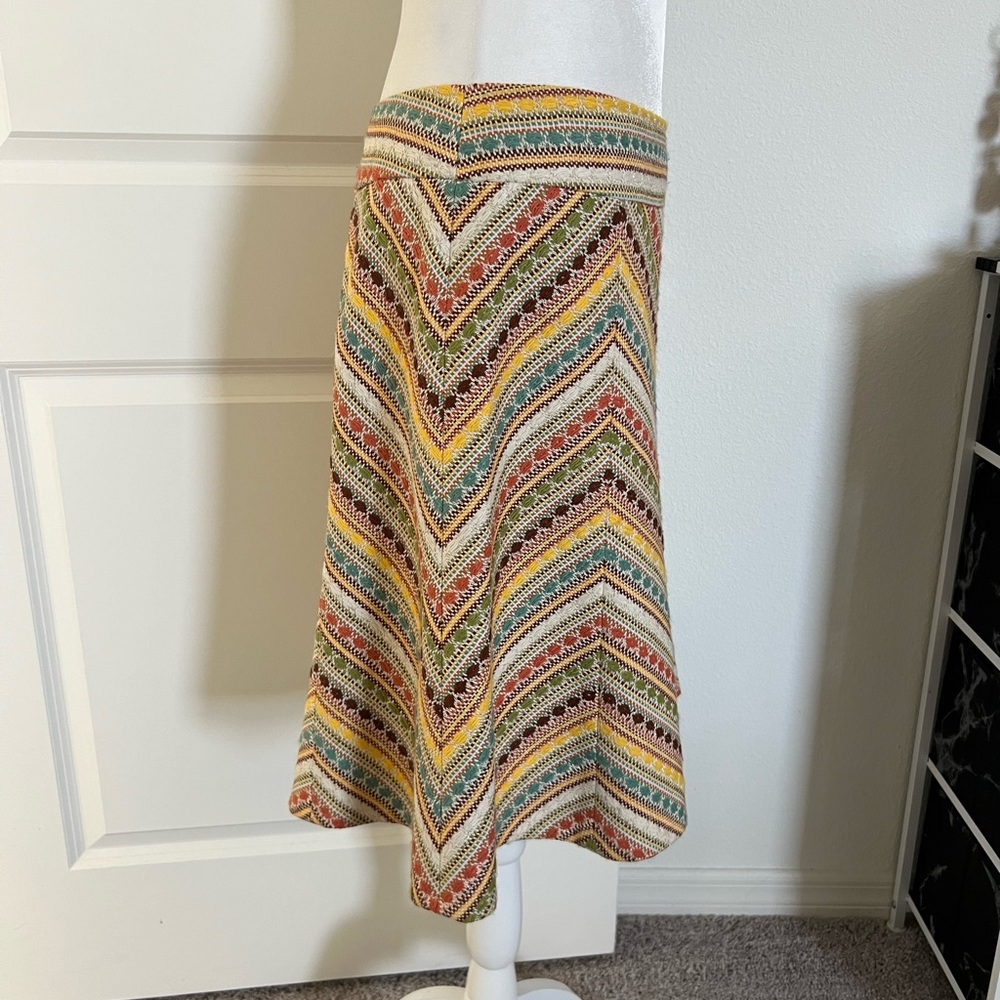 NWOT Nanette Lepore Colorful Chevron Skirt 8 - Picture 3 of 9